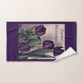 Pasgeborenen met Tulpbloemen in Paars Bad Handdoek (Handdoek)