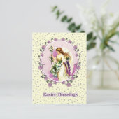 Pasgeborenen  om Angel te bidden Feestdagenkaart (Staand voorkant)