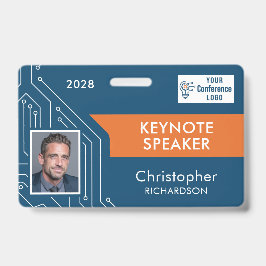 Pasgemaakte technologie Keynote Spreker Foto ID Ba Badge