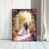 Pasgetrouwd Bruid & Bruidegom Huwelijks Schilderij Poster