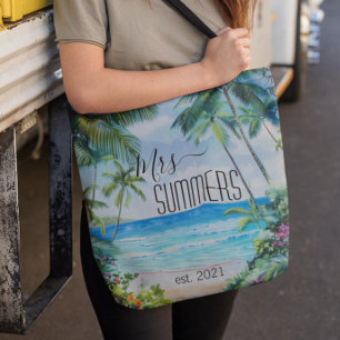 Pasgetrouwd Bruid Strand Tropisch Hawaï Tote Bag