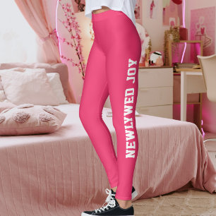 Pasgetrouwd Eerste Kerstmis Getrouwd Rood Roze Maa Leggings