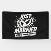 Pasgetrouwd - Huwelijksreis Koppel - Net Getrouwd Spandoek (Horizontaal)