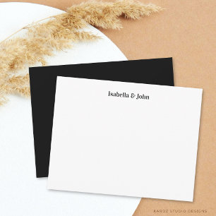 Pasgetrouwd Modern Minimalistisch Koppel Notitiekaartje