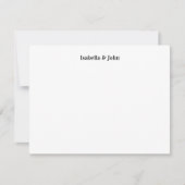 Pasgetrouwd Modern Minimalistisch Koppel Notitiekaartje (Voorkant)