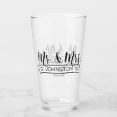 Pasgetrouwd Naambanner Meneer & Mevrouw ID668 Glas (Voorkant)