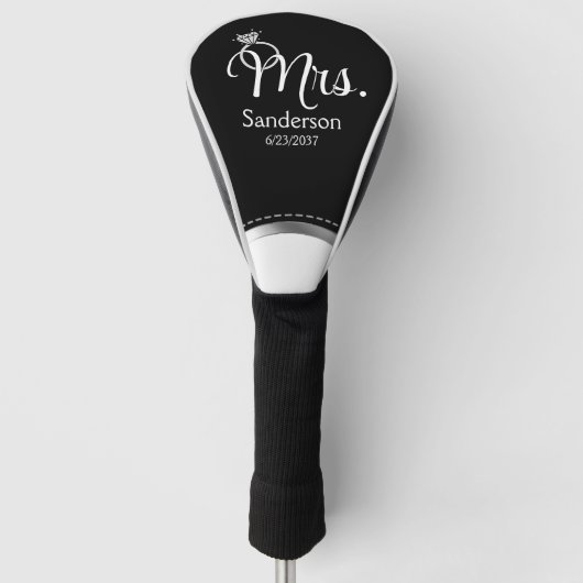 Pasgetrouwde bruid mevrouw golfheadcover (Voorkant)