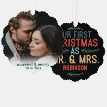 Pasgetrouwde eerste kerst Getrouwde vakantie accen