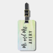 Pasgetrouwde Huwelijk Gepersonaliseerde Bagage Lab Bagagelabel (Voorkant verticaal)