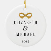 Pasgetrouwde kerstversiering eerst getrouwd keramisch ornament (Achterkant)