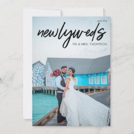 Pasgetrouwden B 3 Foto & Typografie Bruiloftsrecep Kaart