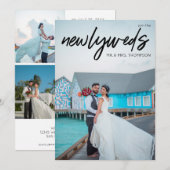Pasgetrouwden B 3 Foto & Typografie Trouwreceptie Kaart (Voorkant / Achterkant)
