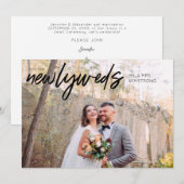 Pasgetrouwden B Horizontaal 1 Foto Bruiloftsrecept Kaart (Voorkant / Achterkant)