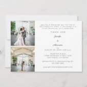 Pasgetrouwden B Horizontal 3 Foto Bruiloftsrecepti Kaart (Achterkant)