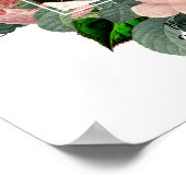 Pasgetrouwden Blush Roze Rozen Botanische Bloemige Poster (Hoek)