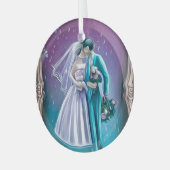 Pasgetrouwden Glas Ornament (Voorkant links)