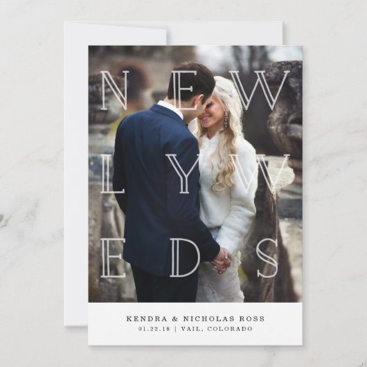 Pasgetrouwden in het Wit | Huwelijksaankondiging Aankondiging (Voorkant)