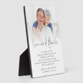 Pasgetrouwden Lief Bedankt Ouders Foto Huwelijk Fotoplaat (Zijkant)
