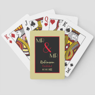 Pasgetrouwden meneer en meneer Persoonlijk huwelij Pokerkaarten