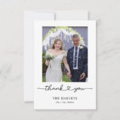 Pasgetrouwden Minimalistische Eenvoudige Typografi Bedankkaart (Voorkant)