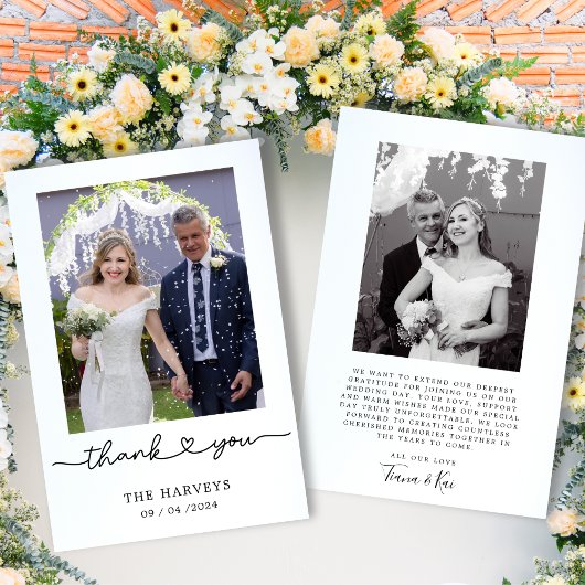 Pasgetrouwden Minimalistische Eenvoudige Typografi Bedankkaart