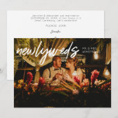 Pasgetrouwden W Horizontaal 1 Foto Bruiloftsfeest Kaart (Voorkant / Achterkant)