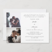 Pasgetrouwden W Horizontaal 3 Foto Bruiloftsrecept Kaart (Achterkant)