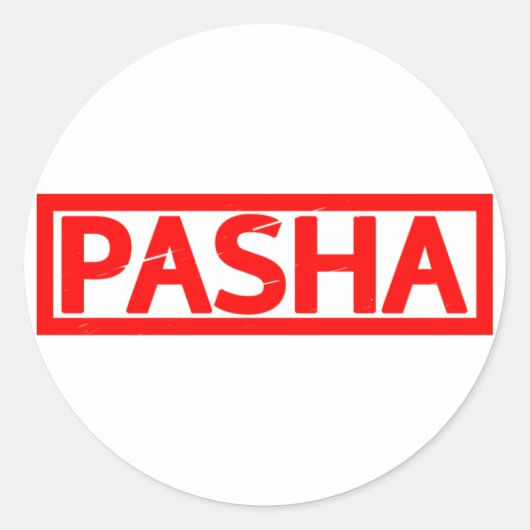 Pasha Stamp Ronde Sticker (Voorkant)