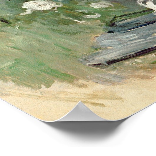 Pasie naaien in Bougival's Garden, 1881 Poster (Hoek)