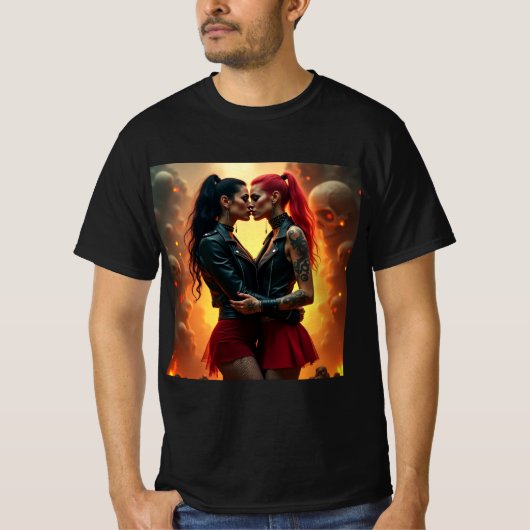Pasión Infernal: Amor Gótico en Mundo de Sombras T-shirt (Voorkant)