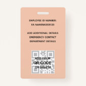 PASJE MET FOTO - Personeel VIP Pas - Meisjesachtig Badge (Achterkant)