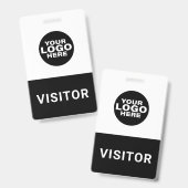 Pasje voor bezoekers met bedrijfslogo badge (Voor- en achterkant)
