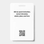 Pasje voor speciale gebeurtenisbeveiliging badge (Achterkant)
