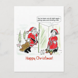 Paskaart... Kerstman, ochtend Briefkaart