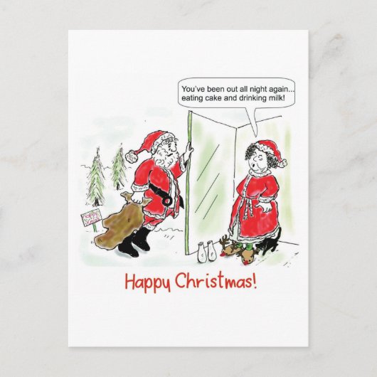 Paskaart... Kerstman, ochtend Briefkaart (Voorkant)