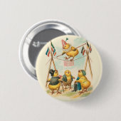  Paskaart met circuskip Ronde Button 5,7 Cm (Voorkant /achterkant)