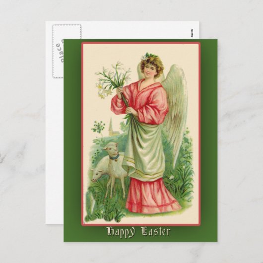 Paskaart met  illustratie feestdagenkaart (Voorkant / Achterkant)