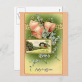 Paskaart met  illustratie feestdagenkaart (Voorkant / Achterkant)