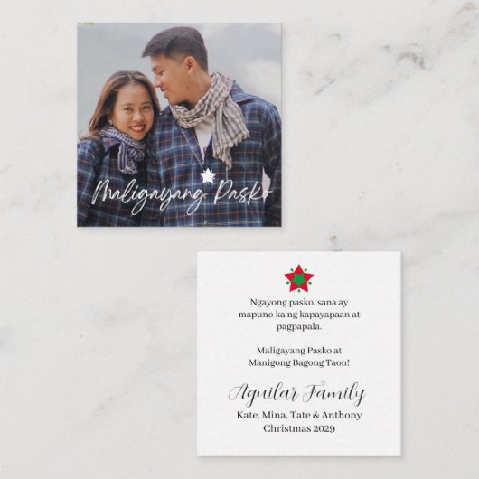 Paskong Pinoy Maligayang Pasko Parol Notitiekaartje (Voorkant / Achterkant)