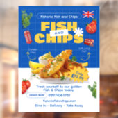 Pasmaak UK-editie Lekkere Fish & Chips-restaurant Raamsticker (Vel 2)