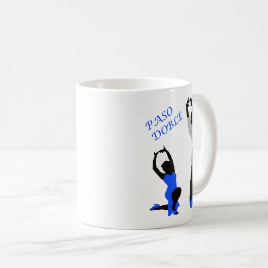 Paso Doble Dancers Blue Koffiemok (Voorkant rechts)