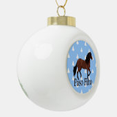 Paso Fino Bay Paard Witte kerstbomen Keramische Bal Ornament (Links)
