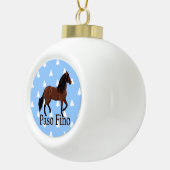 Paso Fino Bay Paard Witte kerstbomen Keramische Bal Ornament (Rechts)