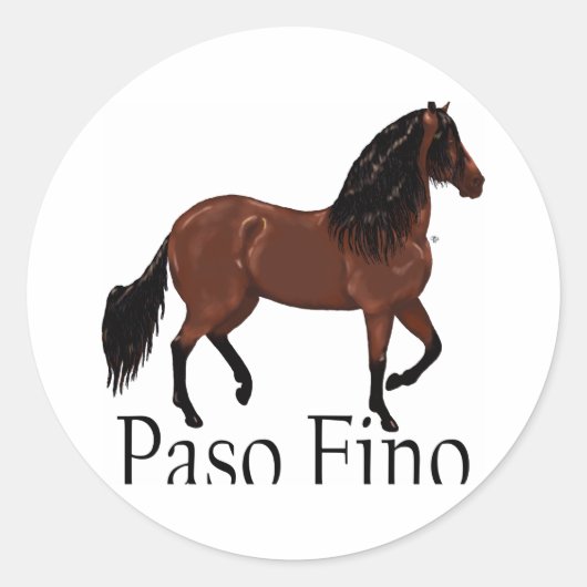 Paso Fino Bay Paso Fino Ronde Sticker (Voorkant)