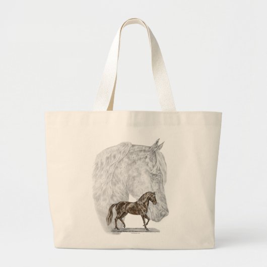 Paso Fino Horse Art Grote Tote Bag (Voorkant)