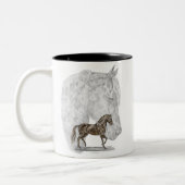 Paso Fino Horse Art Tweekleurige Koffiemok (Links)