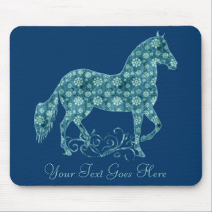 Paso Fino Horse Blauwgroen Grunge Floral Muismat