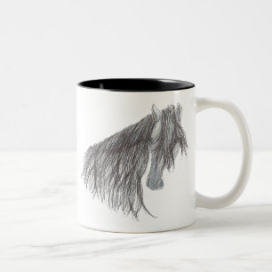 Paso Fino Horse Drawing Tweekleurige Koffiemok