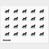 Paso Fino Horse Silhouette Elegant Script Ronde Sticker (Vel)