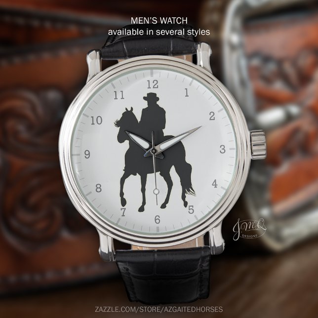 Paso Fino paard en ruiter silhouet Horloge (Classic Paso Fino rider silhouette watch design ⌚🐎)